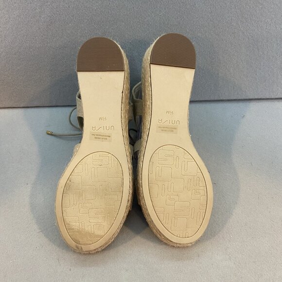 Unisa Gold Fabric Strappy Wedge Sandal SZ 10 Summer/Vacation/Boho Style NWB - Picture 8 of 9